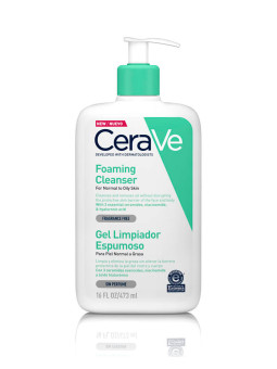 Cosmética sin perfume - CeraVe | GEL LIMPIADOR ESPUMOSO. 473 ML