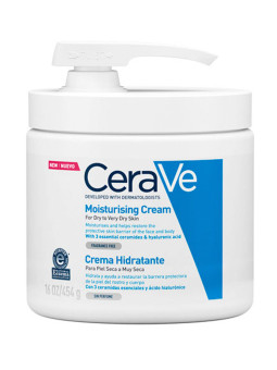 Cosmética sin perfume - CeraVe | CREMA HIDRATANTE DOSIFICADOR. 454 G