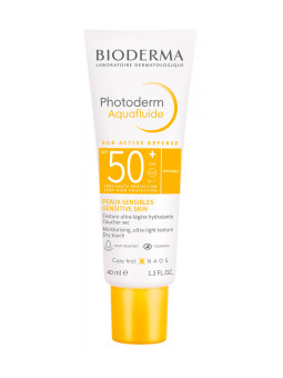 Cosmética sin perfume - Bioderma | PHOTODERM. AQUAFLUIDE SPF 50+. INCOLORO